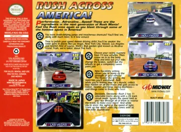 Rush 2 - Extreme Racing USA (USA) box cover back